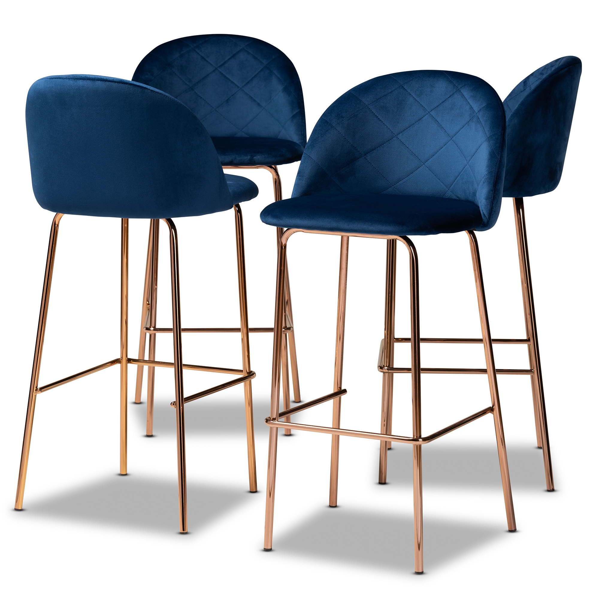 navy blue upholstered bar stools