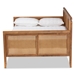 Baxton Studio Toveli Vintage French Inspired Ash Walnut Finished Wood and Synthetic Rattan Full Size Daybed - BSOMG0015-Ash Walnut Rattan-Daybed-Full