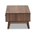 Baxton Studio Hartman Mid-Century Modern Walnut Brown Finished Wood Coffee Table - BSOLV23CFT23140WI-Columbia-CT