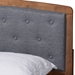 Baxton Studio Ratana Mid-Century Modern Transitional Grey Fabric Upholstered and Walnut Brown Finished Wood Full Size Platform Bed - BSOMG0020-4S-Dark Grey/Walnut-Full