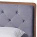 Baxton Studio Larue Modern and Contemporary Grey Velvet Fabric Upholstered and Walnut Brown Finished Wood King Size Platform Bed - BSOMG0020-1S-Grey Velvet/Walnut-King