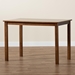 Baxton Studio Eveline Modern Walnut Brown Finished Wood 43-Inch Dining Table - BSORH7006-Walnut Brown-DT