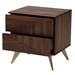 Baxton Studio Graceland Mid-Century Modern Transitional Walnut Brown Finished Wood 2-Drawer Nightstand - BSOLV45ST4524WI-CLB-NS