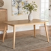Baxton Studio Flora Mid-Century Modern Natural Oak Finished Wood Dining Table - BSOFlora-Natural Oak-DT