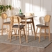 Baxton Studio Darrion Mid-Century Modern Grey Fabric and Natural Oak Finished Wood 5-Piece Pub Set - BSOCS004P-Natural Oak/Light Grey-5PC Pub Set