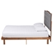 Baxton Studio Elitia Classic and Traditional Grey Fabric and Walnut Brown Finished Wood King Size Platform Bed - BSOMG9766/0082S-King