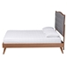Baxton Studio Malle Classic and Traditional Grey Fabric and Walnut Brown Finished Wood King Size Platform Bed - BSOMG9767/9704-King