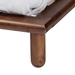 Baxton Studio Alivia Mid-Century Modern Walnut Brown Finished Wood King Size Bed Frame - BSOSW8539-Walnut-King