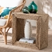 bali & pari Adonica Modern Bohemian Natural Brown Seagrass and Wood End Table - BSOF232-FT18-Wood & Seagrass-End Table