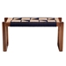 bali & pari Jerilyn Modern Bohemian Two-Tone Navy Blue and Natura Brown Seagrass and Acacia Wood Accent Bench - BSOF232-FT23-Navy Blue/Brown Triangle Pattern-Bench