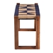 bali & pari Jerilyn Modern Bohemian Two-Tone Navy Blue and Natura Brown Seagrass and Acacia Wood Accent Bench - BSOF232-FT23-Navy Blue/Brown Triangle Pattern-Bench