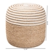 bali & pari Nequiel Modern Bohemian Natural Brown Seagrass and Woven Rope Ottoman Footstool - BSOF234-FT5-Seagrass/Cotton-Stool