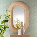 bali & pari Drucilla Modern Bohemian Natural Brown Rattan Oval Accent Wall Mirror - BSORMWH02-Rattan Mirror
