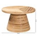 bali & pari Bella Modern Bohemian Natural Rattan and Mahogany Wood Coffee Table - BSOBella-Natural/Mahogany-CT