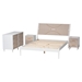 Baxton Studio Louetta Carved Contrasting 4-Piece Bedroom Set - BSOSW8591-White-4PC King Bedroom Set