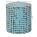 bali & pari Juliette Bohemian Sky Blue Coconut Shell and Acacia Wood End Table - BSOJuliette Round-Blue Wooden-ET