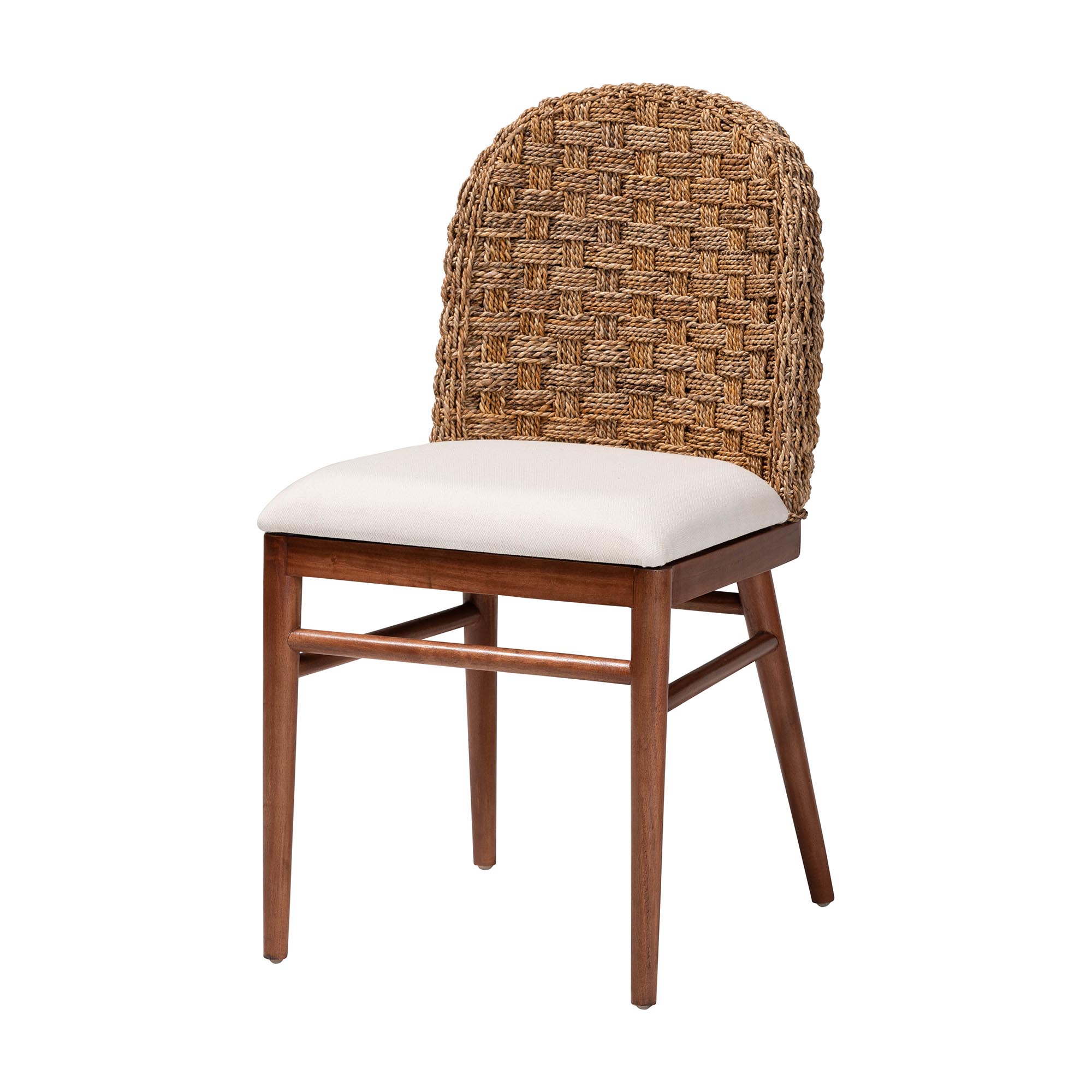 bali & pari Denver Modern Bohemian Walnut Brown Finished Acacia Wood and Seagrass Dining Chair Affordable modern furniture in Chicago, classic dining room furniture, modern dining chairs, cheap dining chairs