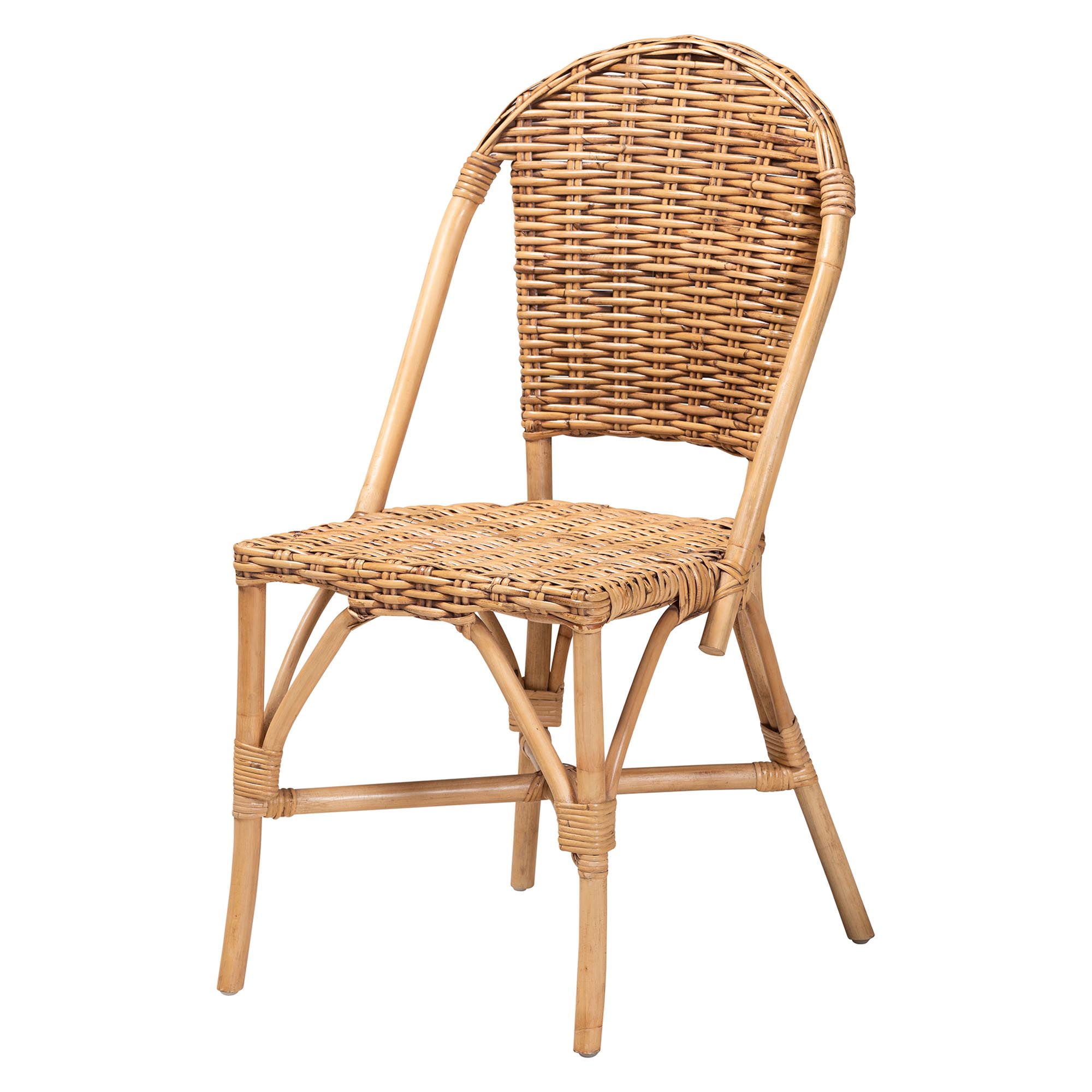 bali & pari Neola Modern Bohemian Natural Rattan Dining Chair Affordable modern furniture in Chicago, classic dining room furniture, modern dining chairs, cheap dining chairs