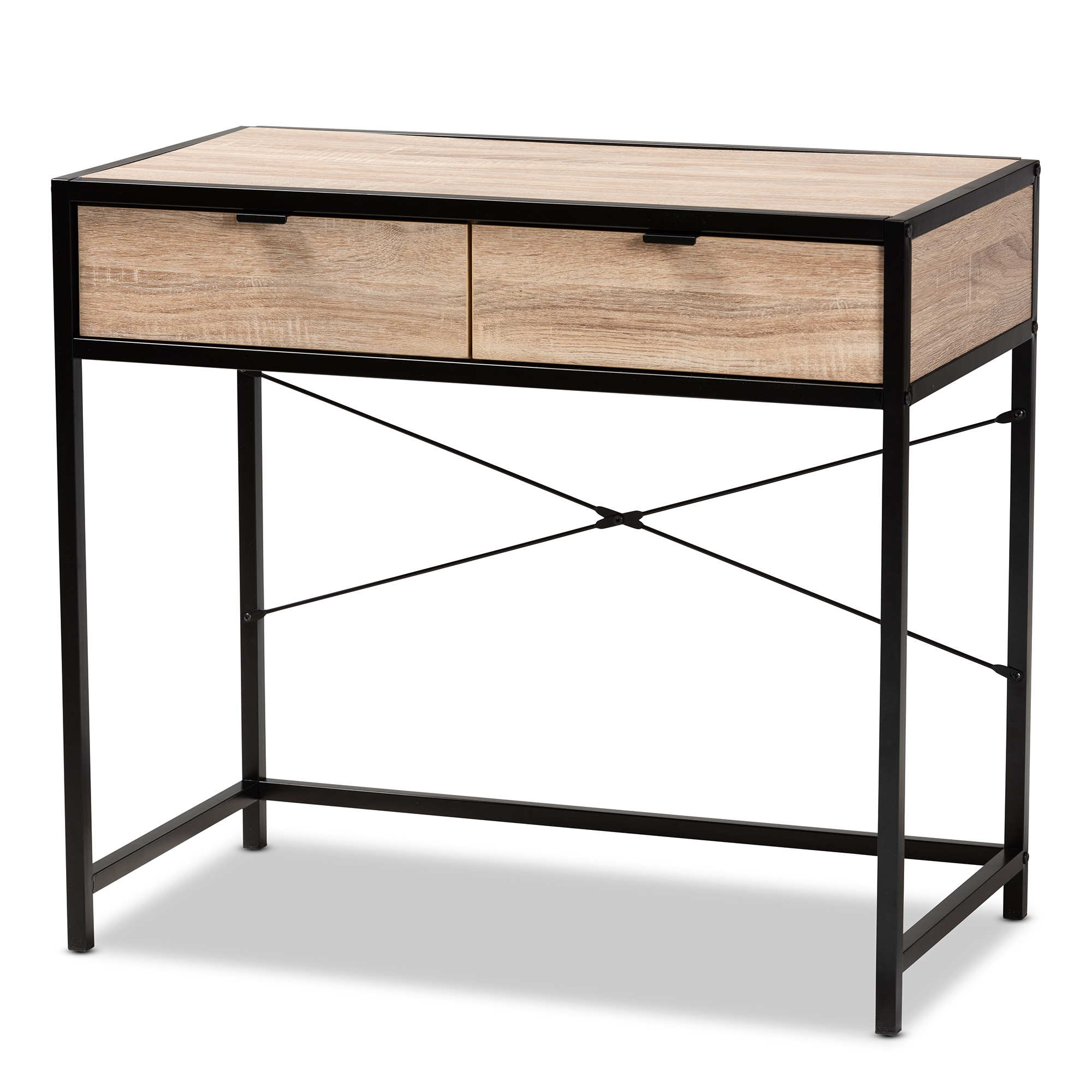 Fella Mid - Century Modern 2 - Drawer Wood Study Desk - Brown - Baxton  Studio