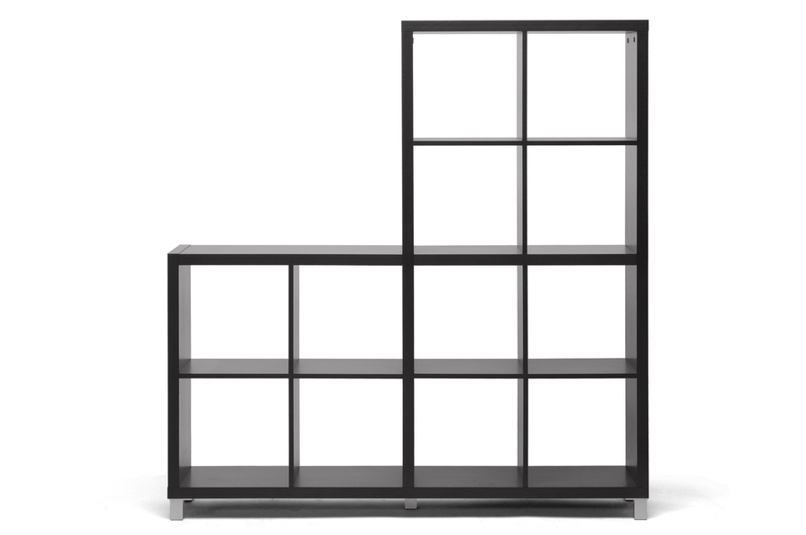 Baxton Studio Sunna Dark Brown Modern Cube Shelving Unit