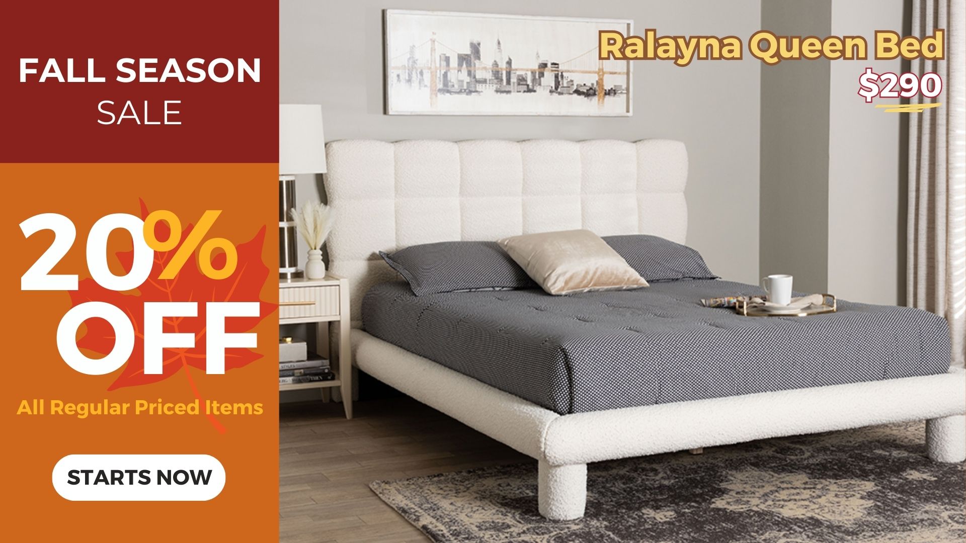 Ralayna Queen Bed Now $290