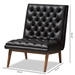 Baxton Studio Annetha Mid-Century Modern Black Faux Leather Upholstered Walnut Finished Wood Lounge Chair - BSOBBT5272-Pine Black-CC