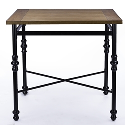 Baxton Studio Broxburn Light Brown Wood & Metal Pub Table