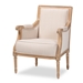 Baxton Studio Chavanon Wood & Light Beige Linen Traditional French Accent Chair - BSOASS500Mi CG4