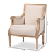 Baxton Studio Chavanon Wood & Light Beige Linen Traditional French Accent Chair - BSOASS500Mi CG4