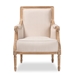 Baxton Studio Chavanon Wood & Light Beige Linen Traditional French Accent Chair - BSOASS500Mi CG4