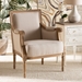 Baxton Studio Chavanon Wood & Light Beige Linen Traditional French Accent Chair - BSOASS500Mi CG4