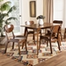 Baxton Studio Katya Mid-Century Modern Walnut Brown Finished Wood 5-Piece Dining Set - BSORH378C-Walnut-5PC Dining Set