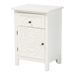 Baxton Studio Lambert Classic and Traditional White Finished Wood 1-Drawer End Table - BSOJY20B083-White-ET