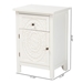 Baxton Studio Lambert Classic and Traditional White Finished Wood 1-Drawer End Table - BSOJY20B083-White-ET