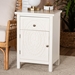 Baxton Studio Lambert Classic and Traditional White Finished Wood 1-Drawer End Table - BSOJY20B083-White-ET