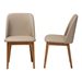 Baxton Studio Lavin Mid-Century Dark Walnut Beige Faux Leather Dining Chairs - BSORT324-CHR