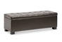 Baxton Studio Roanoke Ottoman-Brown