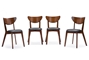 Baxton Studio Sumner Mid-Century Style Walnut Brown  5-Piece Dining Set - BSORT331-TBL-CHR