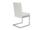 Baxton Studio Toulan Modern and Contemporary White Faux Leather Upholstered Stainless Steel Dining Chair (Set of 2) - BSOGY-180714 White