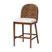 bali & pari Denver Modern Bohemian Walnut Brown Finished Acacia Wood and Seagrass Counter Stool - BSODenver-Wood/Banana Leaf-CS