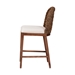 bali & pari Denver Modern Bohemian Walnut Brown Finished Acacia Wood and Seagrass Counter Stool - BSODenver-Wood/Banana Leaf-CS