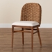 bali & pari Denver Modern Bohemian Walnut Brown Finished Acacia Wood and Seagrass Dining Chair - BSODenver-Wood/Banana Leaf-DC