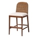 bali & pari Nadim Modern Bohemian Seagrass and Acacia Wood Counter Stool - BSONew York-Wood/Banana-CS