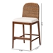 bali & pari Nadim Modern Bohemian Seagrass and Acacia Wood Counter Stool - BSONew York-Wood/Banana-CS