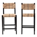 bali & pari Prita Bohemian Paper Loom and Black Mahogany Wood 2-Piece Bar Stool Set - BSOBC-02-Parekesit-Wood/Black-BS