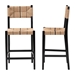 bali & pari Prita Bohemian Paper Loom and Black Mahogany Wood 2-Piece Bar Stool Set - BSOBC-02-Parekesit-Wood/Black-BS