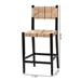 bali & pari Prita Bohemian Paper Loom and Black Mahogany Wood 2-Piece Bar Stool Set - BSOBC-02-Parekesit-Wood/Black-BS