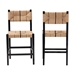 bali & pari Prita Bohemian Paper Loom and Black Mahogany Wood 2-Piece Counter Stool Set - BSOCC-01-Wood/Black-CS