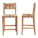 bali & pari Prita Bohemian Paper Loom and Natural Mahogany Wood 2-Piece Bar Stool Set - BSOBC-02-Parekesit-Wood/Brown-BS