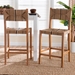 bali & pari Prita Bohemian Paper Loom and Natural Mahogany Wood 2-Piece Bar Stool Set - BSOBC-02-Parekesit-Wood/Brown-BS